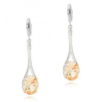 Creamy Oval Zircon Stone Crystal Droplet Earring.JPG